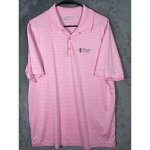 Nike Golf Wailea Hawaii Mens Polo Shirt Pink Striped Size Large